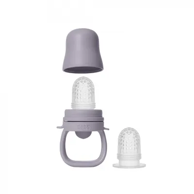 Dispozitiv de hranire Bibs Baby Feeder cu 2 tetine din silicon Fossil Grey