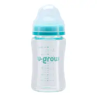 Pachet Biberon de sticla 180ml + Tentine 2 bucati, U-Grow