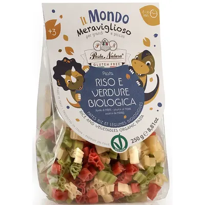 Paste pentru copii de orez cu sfecla si spanac bio 250g Pasta Natura