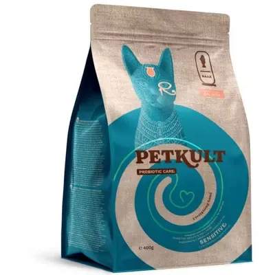 Hrana Uscata Petkult Probiotic Care Sensitive Pisici, Somon, 400 g