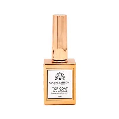 Top Coat Matte Velvet, Global Fashion, fara strat de dispersie, transparent, 15ml(TPO FREE) Engros