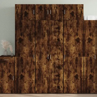 Gossi dulap inalt, stejar fumuriu, 70x42,5x185 cm, lemn prelucrat
