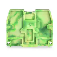 End plate; for terminal blocks with snap-in mounting foot; 2.5 mm thick; green-yellow