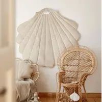 Saltea de joaca din catifea, Seashell, Little Amy, Crem, 115 x 110 cm
