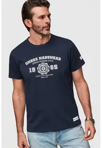 Tricou cu imprimeu text - Alb/Albastru oceanic
