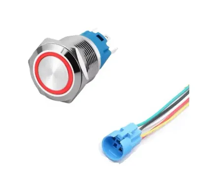 Intrerupator buton LED rosu SW 4 OFF-(ON) fara retinere metal 22mm 12-24V