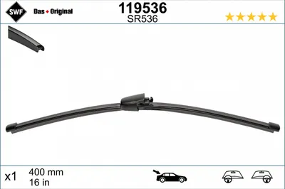 Lamela stergator spate (1 buc) Visioflex 400mm potrivit VOLVO C30; BMW X7 (G07); CITROEN C5 II; OPEL VECTRA C GTS; SKODA FABIA II, OCTAVIA II; VW MULTIVAN T5, TOURAN, TRANSPORTER T5 08.02