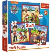 Puzzle 3-in-1 Patrula Catelusilor, Catelusii fericiti, Trefl