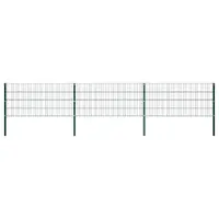 vidaXL Panou de gard cu stâlpi din fier, verde, 522x80 cm