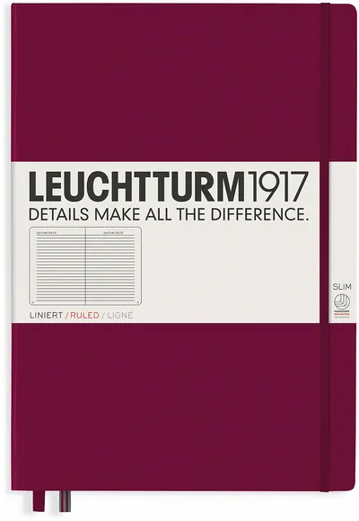 Agenda Leuchtturm1917 Master Slim - A4+, pagini liniate, Port Red