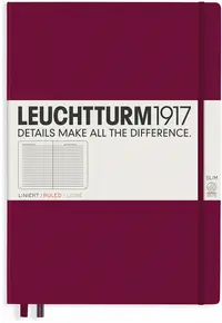 Agenda Leuchtturm1917 Master Slim - A4+, pagini liniate, Port Red