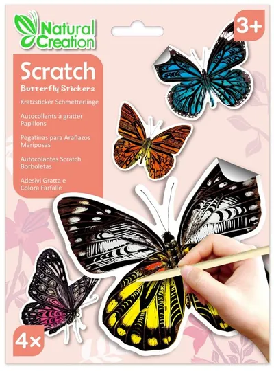 Stickere scratch Avenir Scratch - Fluturi, 4 buc