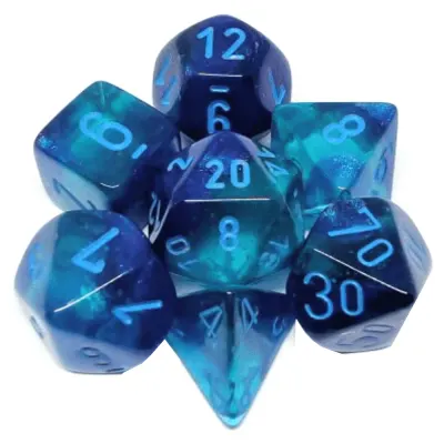 Set 7 Zaruri Gemini Polyhedral Luminary - Albastru/Albastru deschis