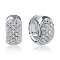 Cercei creole din aur alb cu diamante de 0.8ct