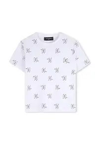Tricou din bumbac cu imprimeu monograma - Negru stins/Alb optic