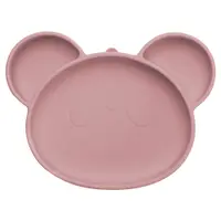 Farfurie din silicon cu ventuza Panda Old Rose 6 luni+, 1 bucata, Appekids