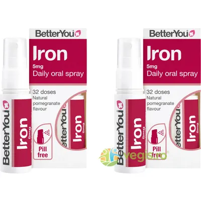 Pachet Iron (Fier) Spray Oral pentru Adulti si Copii 5mg 25ml + 25ml