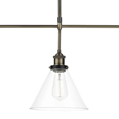 Lampa suspendata Ray 3 Light Bar Pendant Antique Brass Clear