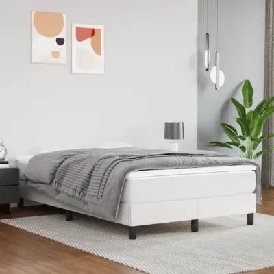 vidaXL Saltea cu arcuri buzunar, fermitate medie, alb, 120x200x20 cm, piele ecologică
