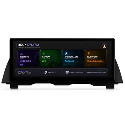Navigatie BMW Seria 5 F10 F11 (2010-2016), Linux OS OEM, Varianta CIC, CarPlay Android Auto Wireless, MirrorLink, Camera AHD, 12.3 Inch