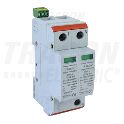 Descarcator de supratensiuni,AC,cl.2,elem.modular inlocuibil TTV2-60-2P 230/400 V, 50 Hz, 30/60 kA (8/20 us), 2P
