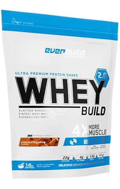 Whey Build 2.0, căpșună, 500 g, Everbuild