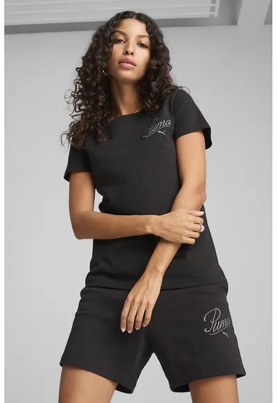 Tricou din bumbac cu broderie logo - Negru