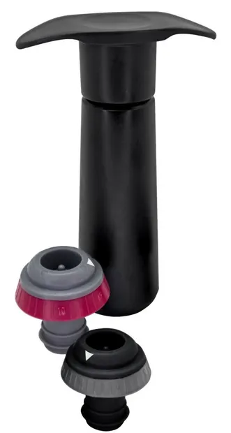 Pompa manuală cu vacuum Vin Bouquet - 2 dopuri, negru