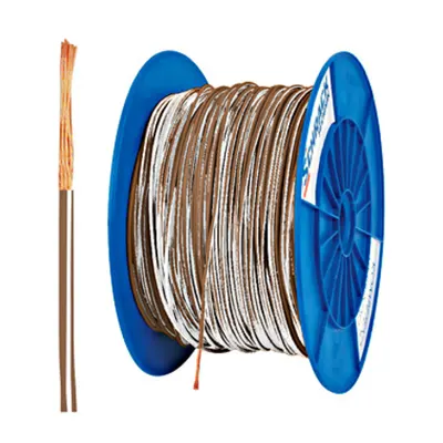Tambur cu 500m conductor H05V-K 0,5 maro/alb