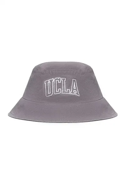 Palarie bucket unisex cu broderie logo Joaquin - Alb/Gri cenusiu