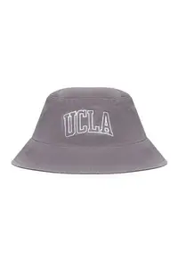 Palarie bucket unisex cu broderie logo Joaquin - Alb/Gri cenusiu