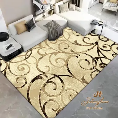 Covor 80x150cm pentru Dormitor si Living, Bej - Maro