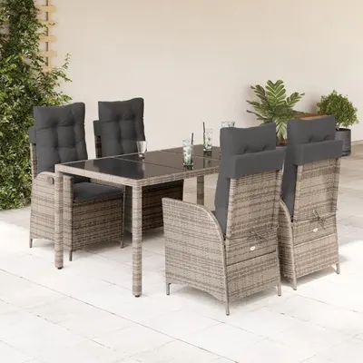 Gossi set mobilier de gradina cu perne, 5 piese, gri, poliratan