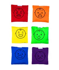 Set 6 săculeți textili cu granule de polistiren, 10 x 10 cm