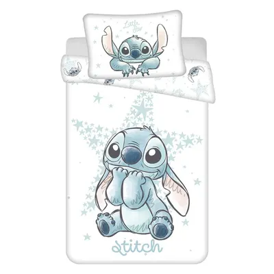Lenjerie de pat pentru copii albă din bumbac pentru pătuț 100x135 cm Lilo and Stitch "White Star" – Jerry Fabrics
