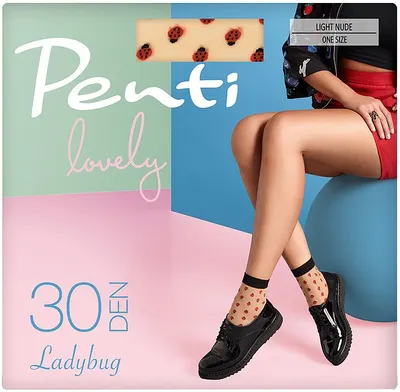 Șosete scurte Penti - 30 Den, buburuze