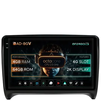 Navigatie Audi TT, Android, V-Octacore 4GB RAM + 64GB ROM, 9.5 Inch - AD-BGV9004+AD-BGRKIT426