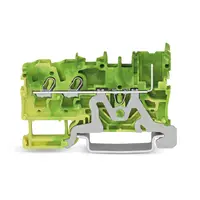 2-conductor/1-pin ground carrier terminal block; for DIN-rail 35 x 15 and 35 x 7.5; 2.5 mm²; Push-in CAGE CLAMP®; 2,50 mm²; green-yellow