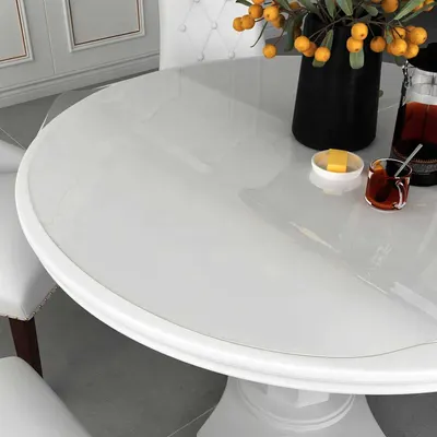 vidaXL Folie de protecție masă, transparent, Ø 70 cm, PVC, 1,6 mm