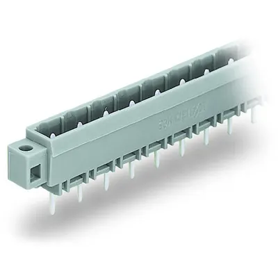 THT male header; 1.0 x 1.0 mm solder pin; straight; clamping collar; Pin spacing 7.5 mm; 10-pole; gray