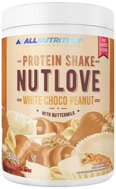 Nutlove Protein Shake, ciocolată albă cu arahide, 630 g, AllNutrition