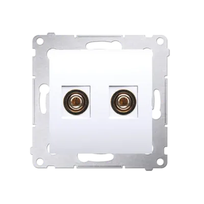 Priza difuzor pentru conectarea a 1 incinta acustica, diametru cablupentru iesire pana la 6mm2, alb