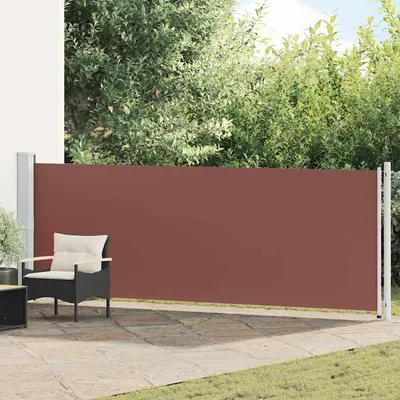 vidaXL Copertină laterală retractabilă de terasă, maro, 140 x 600 cm
