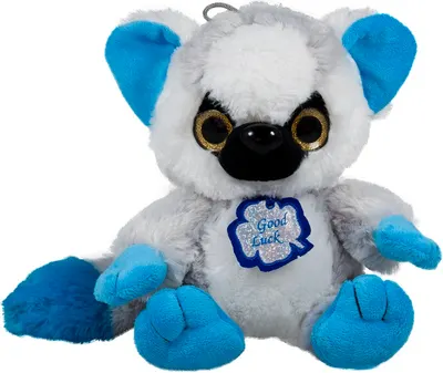 Jucărie de pluș Amek Toys - Lemur cu urechi albastre, 45 cm