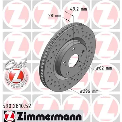 Disc frana ZIMMERMANN 590.2810.52
