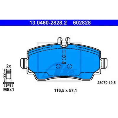 Set placute frana, frana disc ATE 13.0460-2828.2