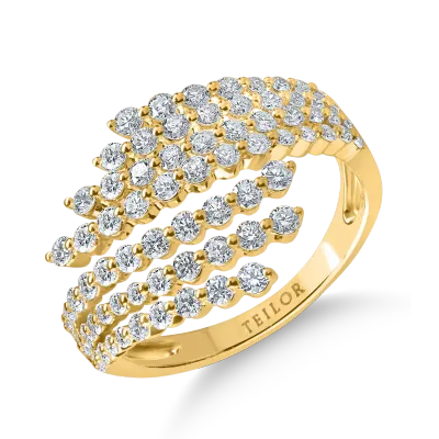 Inel deschis din aur galben cu diamante de 1.25ct