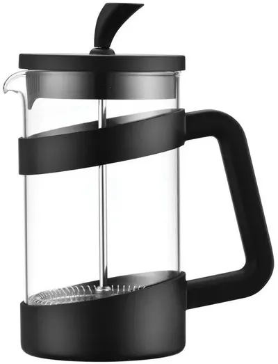 Presa franceza de cafea Kinghoff - 1 l, sticlă, neagră