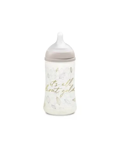 Biberon 270 ml tetina fiziologica SX Pro cu debit mediu gri gold premium
