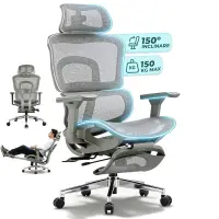 Scaun ergonomic Timebox, Cotiere 4D, pana la 150 kg, 150°, Gri - Default Title